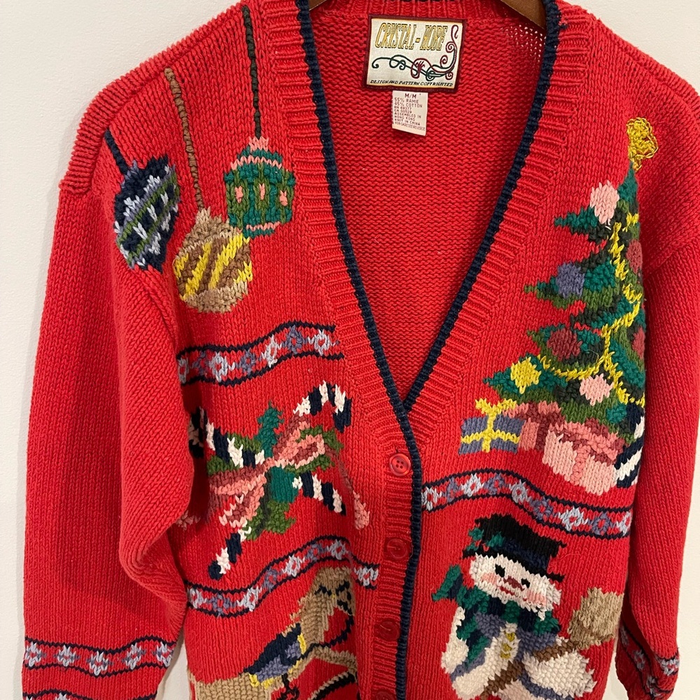 Festive Red Holiday Cardigan - Picture 3 of 14